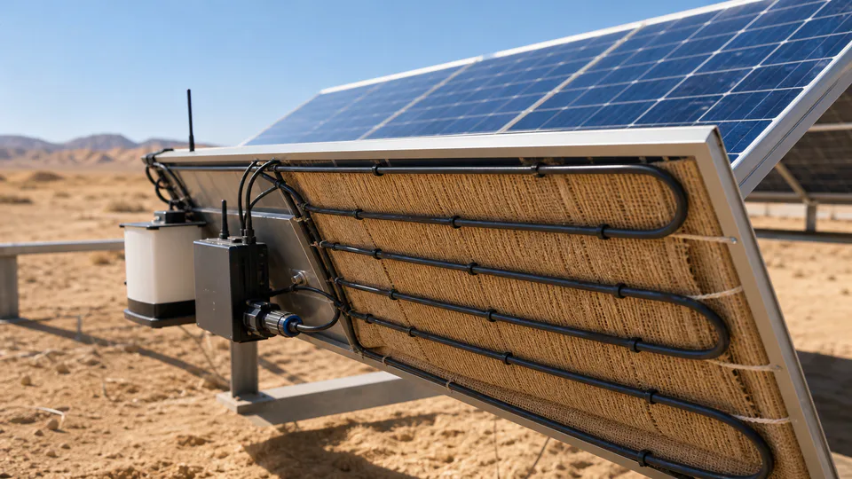 Sistema sperimentale con tessuto di iuta e controllo IoT per raffreddare un modulo fotovoltaico