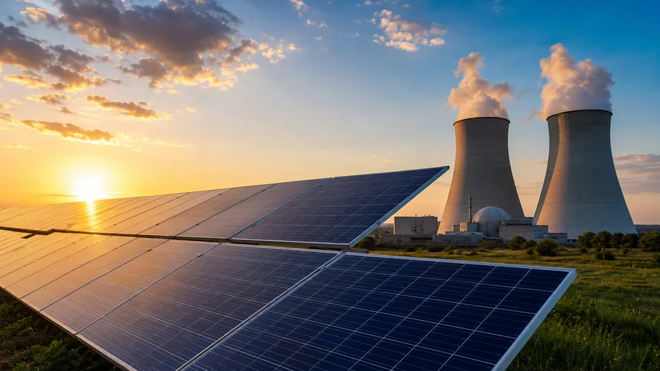 Confronto globale tra la crescita della produzione elettrica solare e quella nucleare