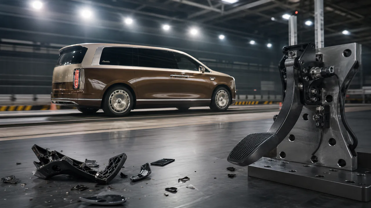 Maextro V800 al centro delle verifiche sul supporto del pedale del freno dopo tre cedimenti nei test