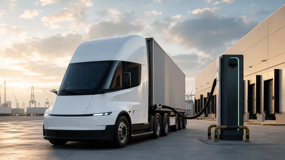 Il Tesla Semi nella configurazione europea annunciata con consegne previste dal 2027