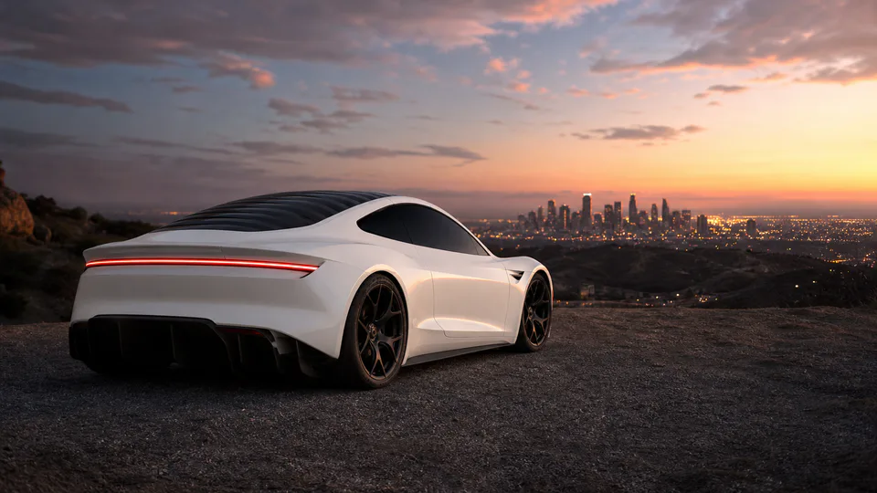 Tesla Roadster di nuova generazione in vista della presentazione prevista il 1° ottobre 2026