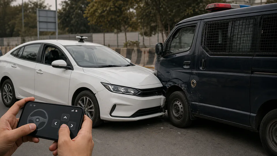 Dimostrazione di un’auto a guida remota tramite smartphone a Islamabad
