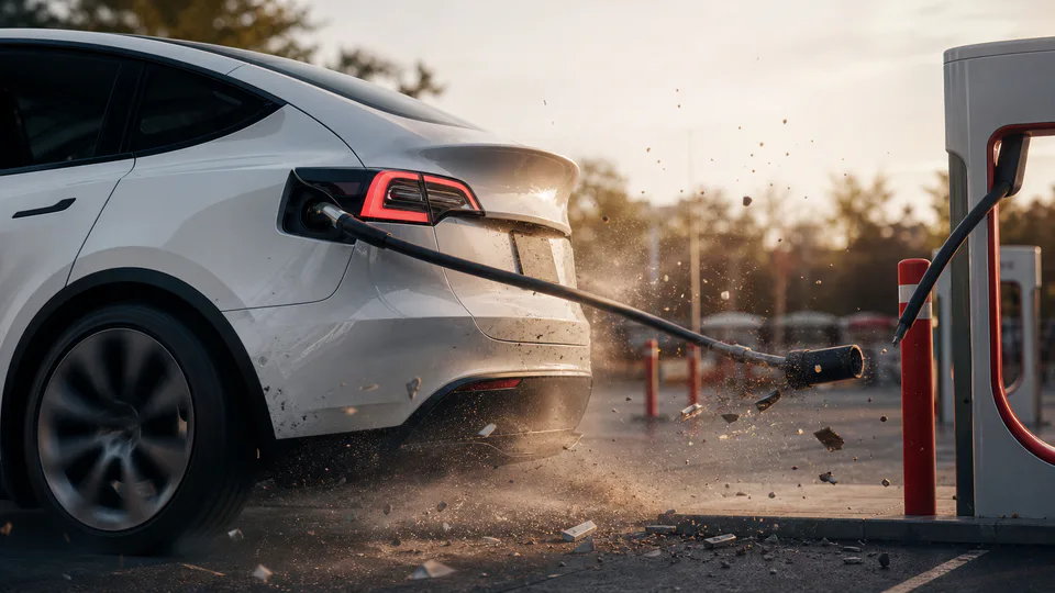 La funzione Tesla Emergency Drive Away per lasciare un Supercharger con il cavo ancora collegato